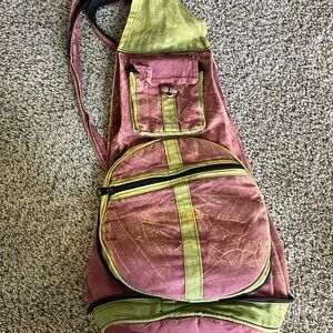 Stylish Red and Green Convertible Backpack